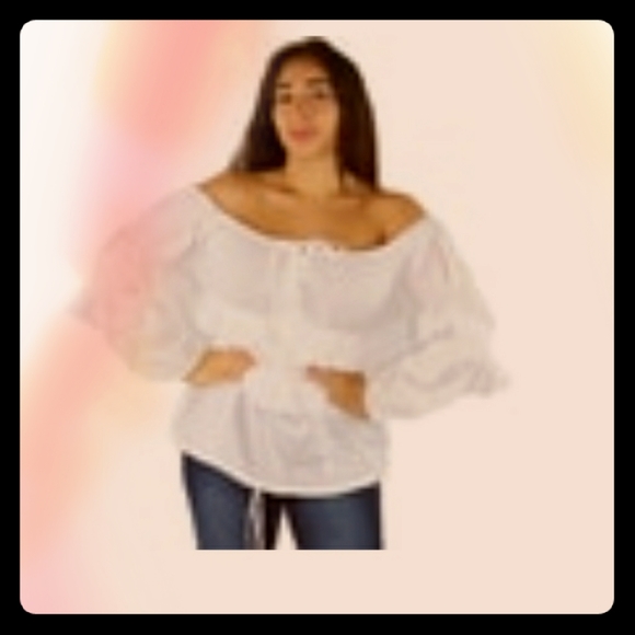 BRAND NEW cotton ruffle white dress top - Picture 2 of 3